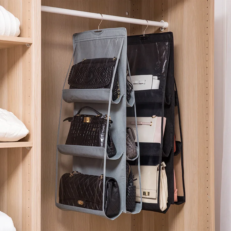 

Decoration-Style Organizing Folders Double-Sided Bag Hanging Storage Bag Wardrobe Hanging Shopping Bags