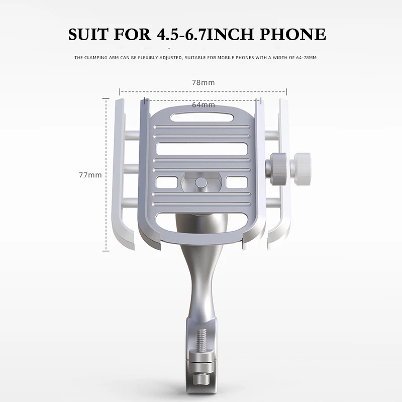 aluminum mountain bike motorcycle phone holder stand for handlebar mirror 4 6 7 inch mobil phone bicycle support mount free global shipping