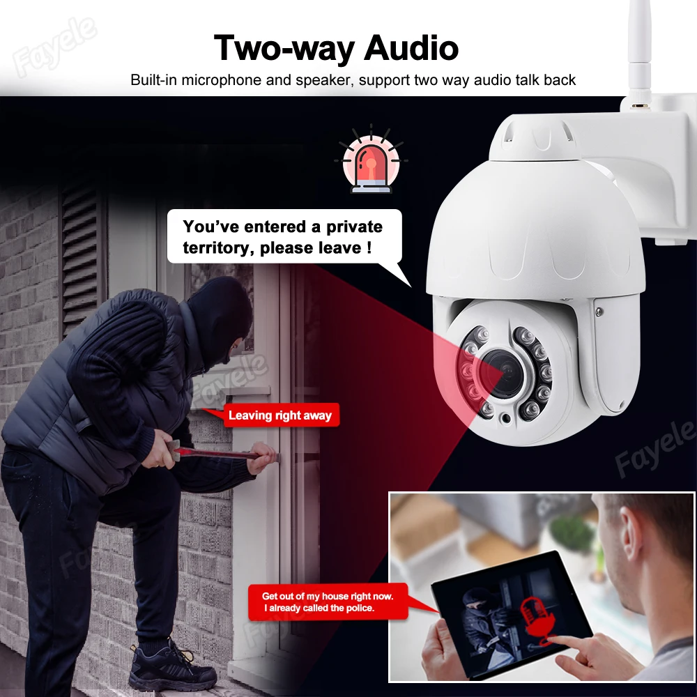 Security 5MP 4G PTZ Camera Humanoid Auto Tracking 5X ZOOM 2Way Audio IR 50M Color Night H.265 Wireless WIFI Metal Dome IP Camera images - 6