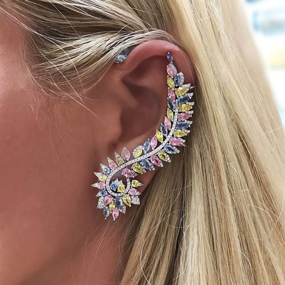 Missvikki Роскошные серьги подвески с фианитами класса ААА перо феникса разноцветные