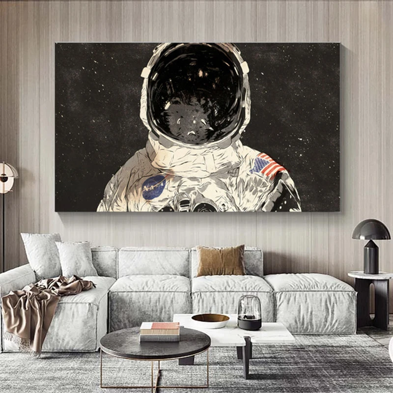 Абстрактные астронавты холсты печать плакат настенное искусство для