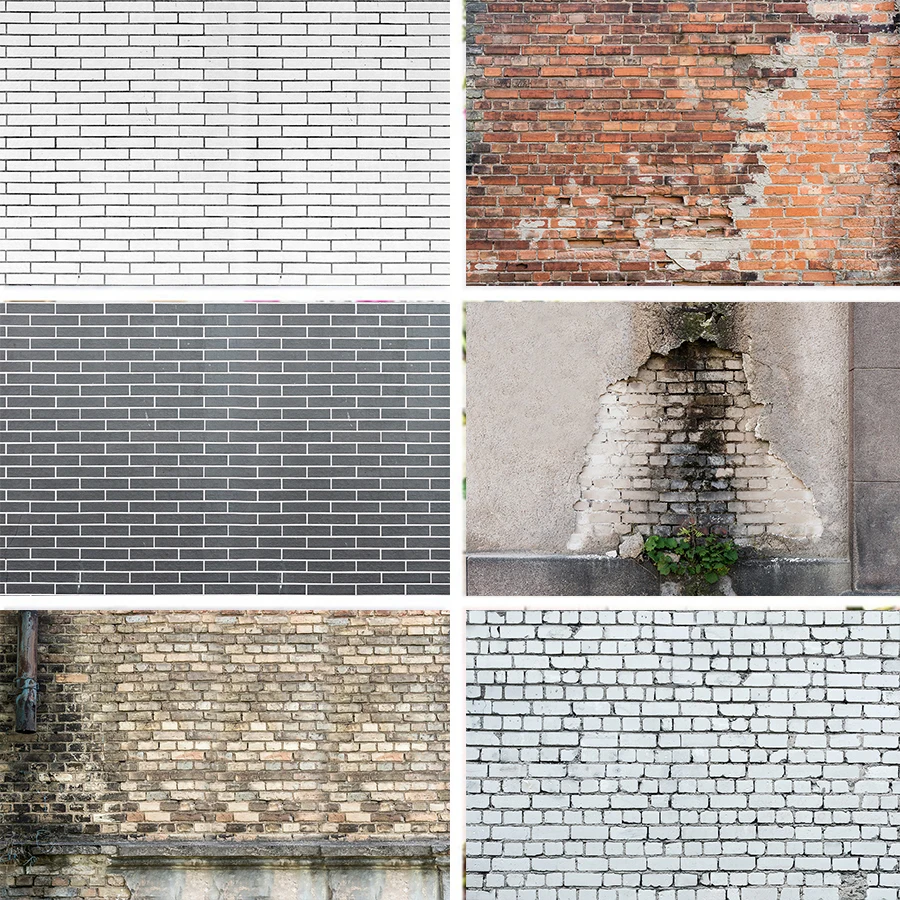 

Nitree White Red Brick Wall Mottled Cement Wall Lattice Photo Studio Props Background Fotograficos Photography Backdrop Vinyl