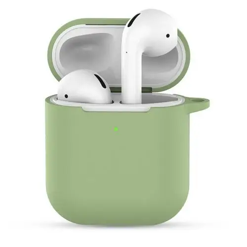 Для Airpods 2 TWS Портативный Силиконовый чехол для беспроводной bluetooth-гарнитуры защитный чехол анти-потеря наушники коробка аксессуары - Цвет: 02 green