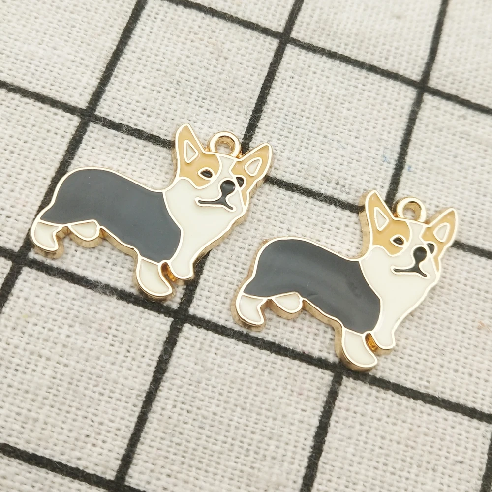 10 шт. эмалированные Подвески для собак 23 х25 мм