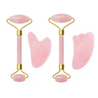 Розовый кварц, Нефритовый ролик для гуаши, искусственный Нефритовый камень, скребок для гуаши, массажный инструмент