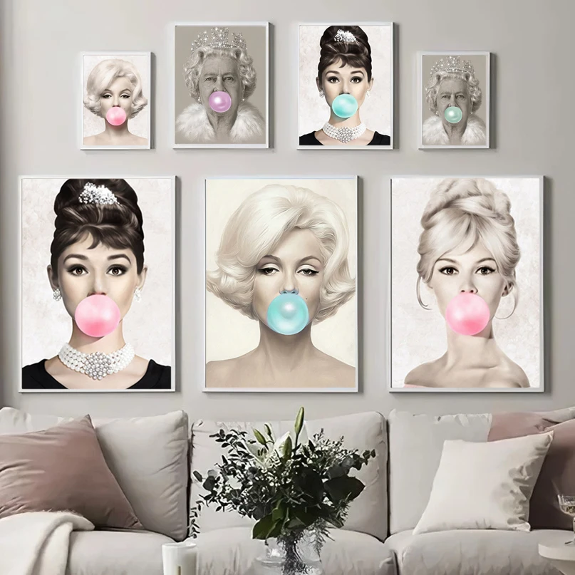 Картина на холсте Одри Хепберн Мэрилин Монро | Дом и сад