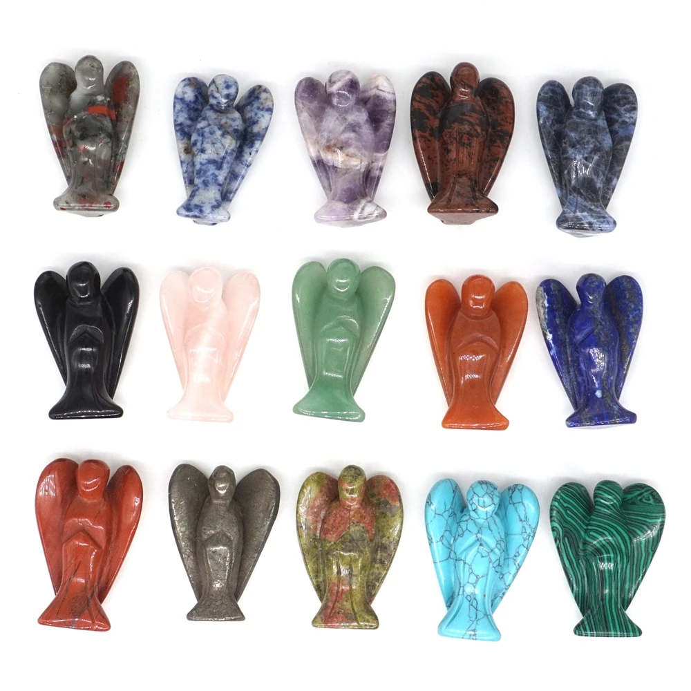 2 дюйма фигурка ангела натуральный драгоценный камень резной кристалл