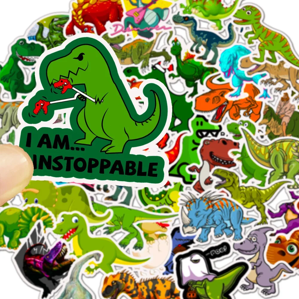 

50Pcs Do Not Repeat Dinosaur Tyrannosaurus Cartoon Sticker Cup Computer Luggage Trolley No Graffiti Sticker