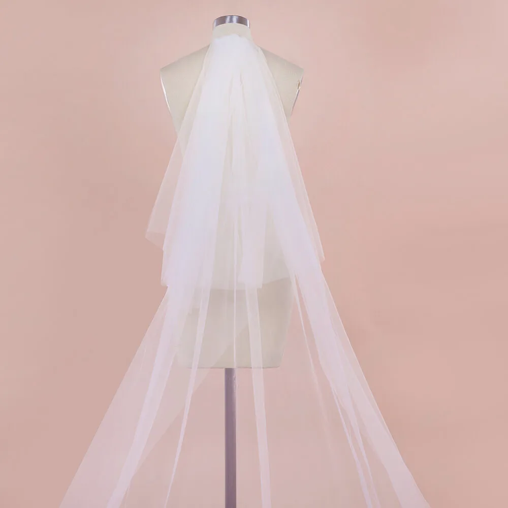 Вуаль для свадьбы 3M с блестками кружевным краем собора Длинная свадебная вуаль