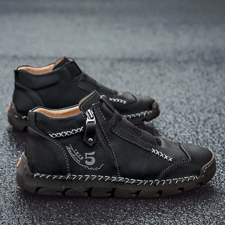 

Spring autumn men's leather shoes pure color casual men's shoes men's bare boots