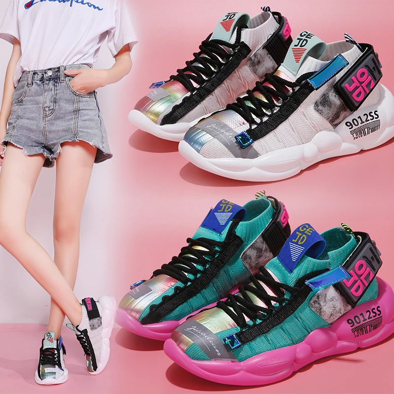 Новинка Женские кроссовки на толстой платформе Женская Повседневная