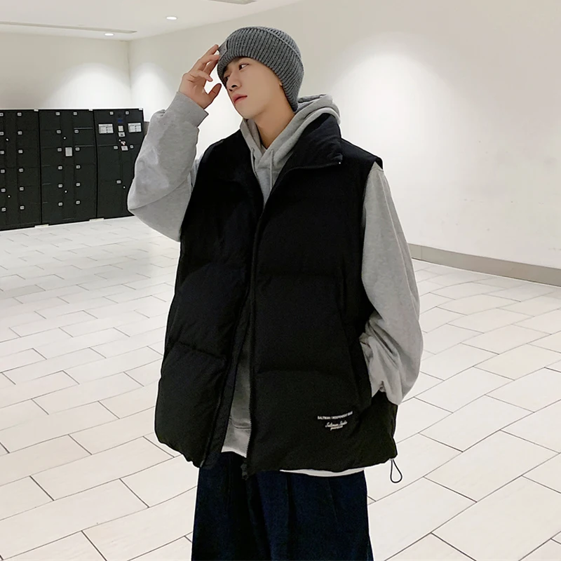 2021 men's Vest Jacket men's new autumn warm sleeveless solid color trend jacket men's winter casual vest 3XL vest