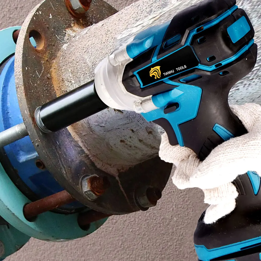 

18V Cordless Electric Wrench 520Nm Rechargeable Brushless Impact Wrench For Makita Battery+Wrench Socket Set+ 4000mAh Battery