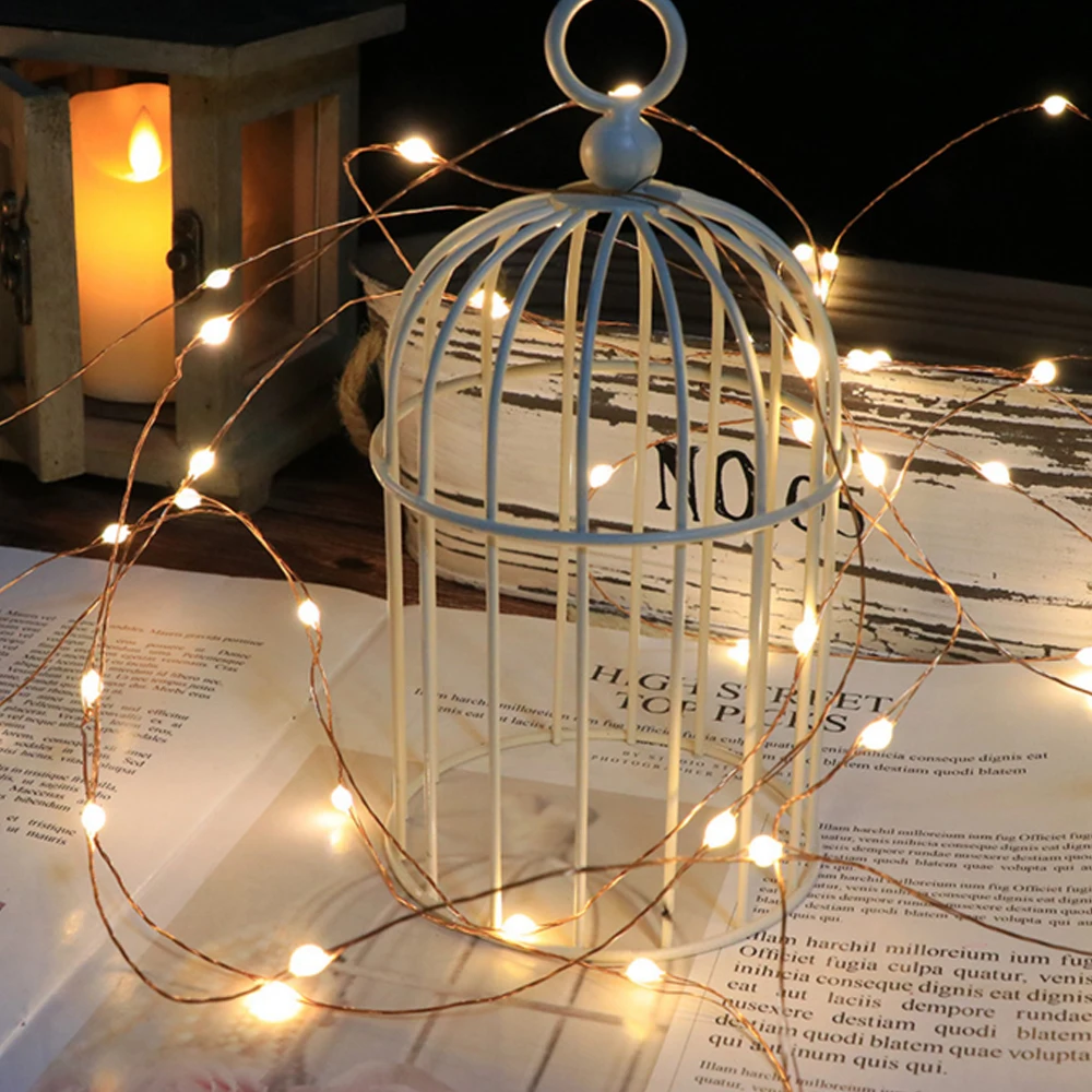 

Solar LED String Lights Copper Wire Fairy Lights Christmas Garland Indoor Bedroom Wedding New Year Decoration USB/Solar Powered