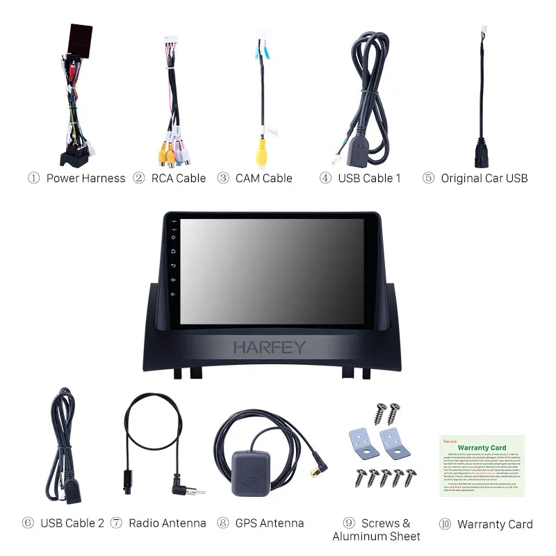 Сенсорный экран Harfey GPS Navi 2 din Авторадио для Renault Megane Android 8 1 с поддержкой Bluetooth AUX