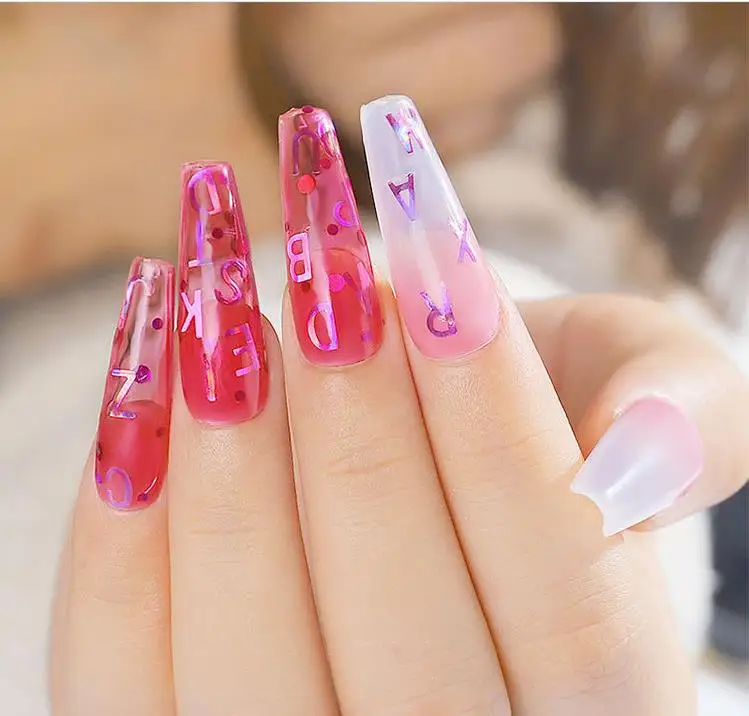 1 Набор разноцветные украшения для ногтей буквы в виде сердца блестки