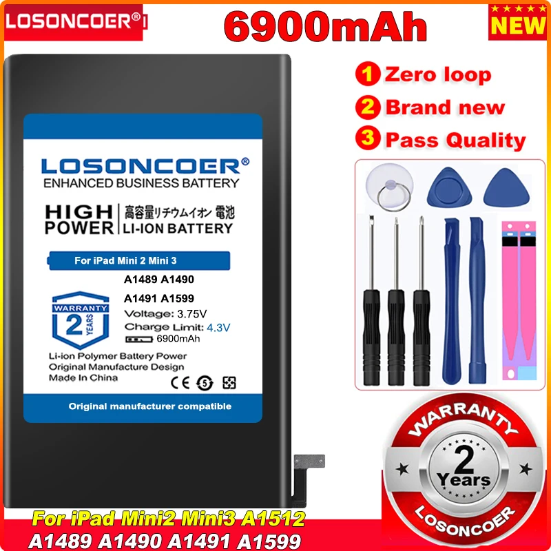 Аккумулятор для планшета LOSONCOER 6900 мАч iPad Mini 2 3 6471 Mini2 Mini3 A1512 A1489 A1490 A1491 A1599