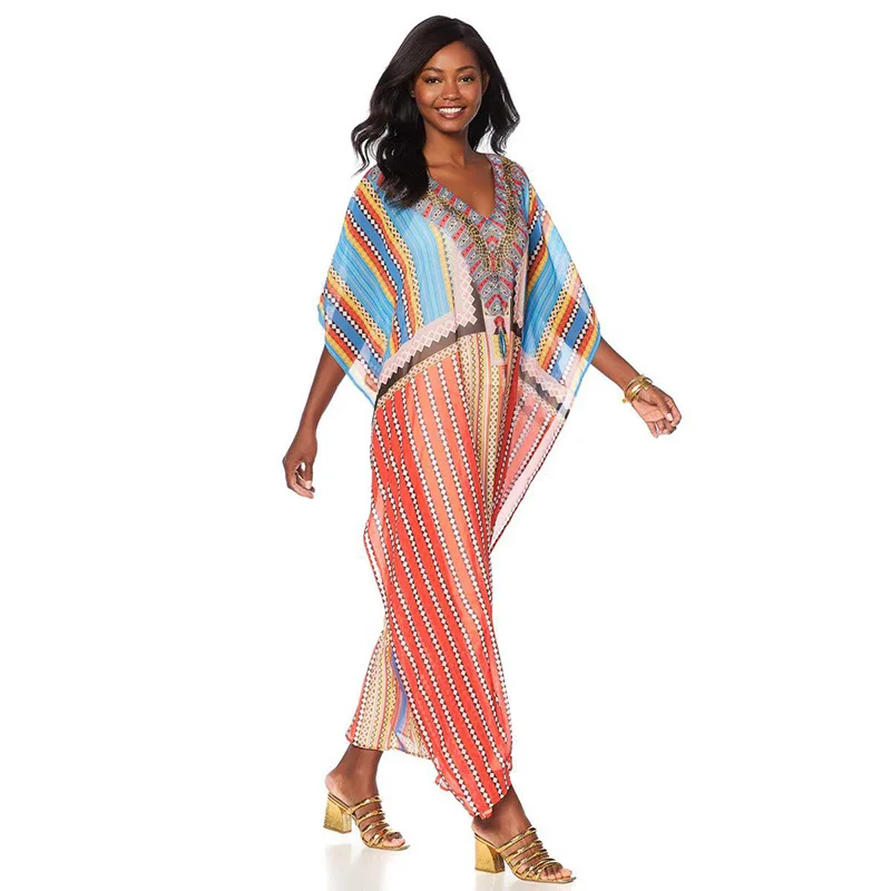 Пляжное платье оверсайз из шифона пляжный купальник накидка халат Пляжная