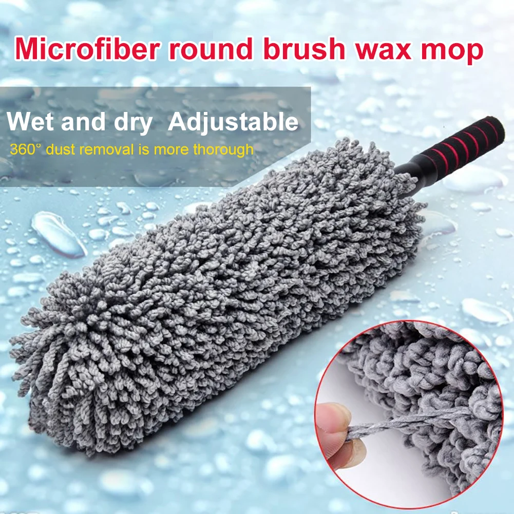 

car wash Portable Microfiber Wheel Tire Rim Brush Car Wheel Wash Cleaning For Car With Plastic Handle Auto Washing Cleaner Tools