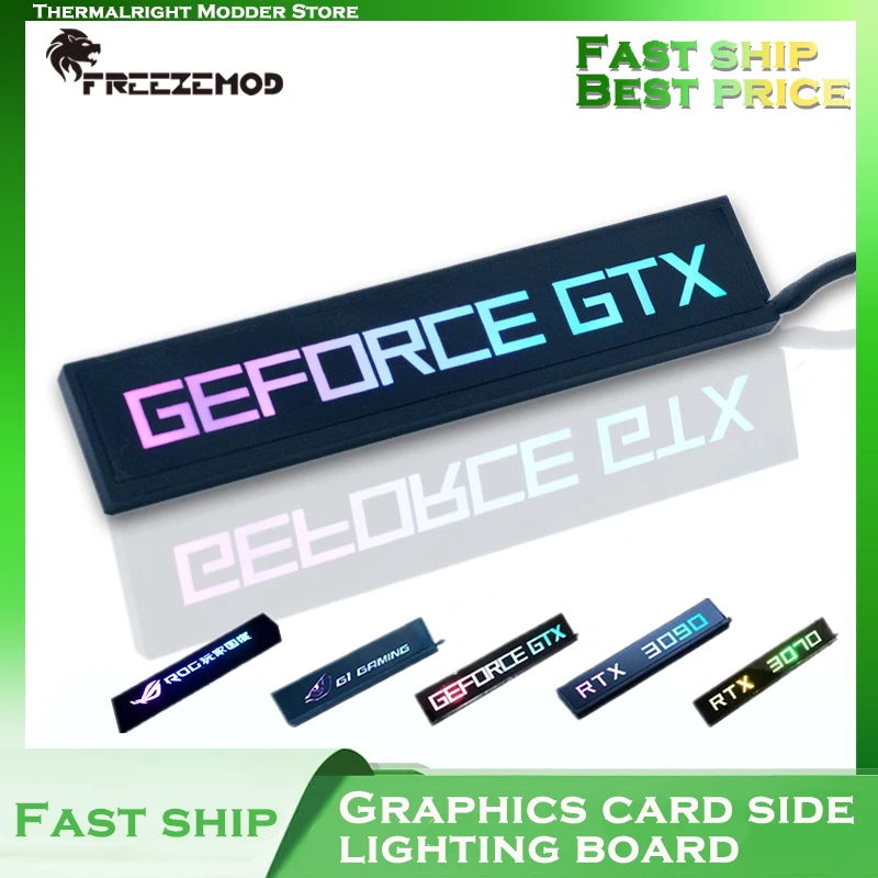 PC Case DIY RGB VGA Side Panel RTX 3070 3080 3090 Graphics Card GPU Lighting Backplate Board ROG 5V 3PIN ARGB M/B AURA SYNC | Компьютеры и