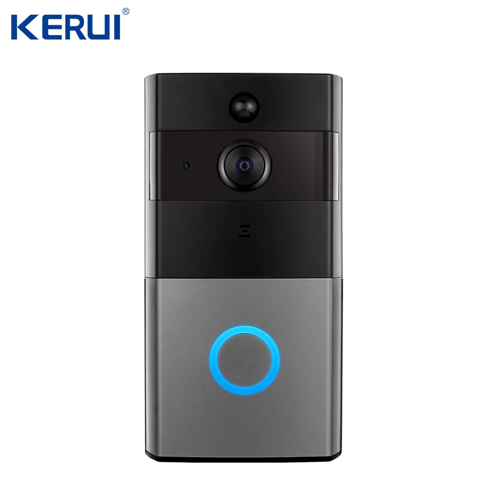 KERUI 2.0MP 1080P домофон приложение Tuya видео дверной звонок беспроводная камера безопасности двухстороннее аудио ночное видение дверной звонок Домофон - Цвет: Черный