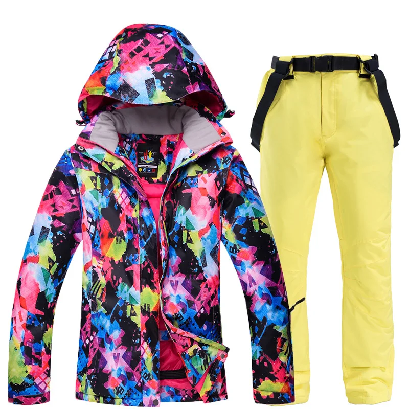 Jackets Pants YL Женские лыжные костюмы, зимние уличные водонепроницаемые ветрозащитные Комбинезоны для снежных видов спорта, Куртки для сноубординга, лыжные брюки, комплекты - Цвет: Jackets Pants YL