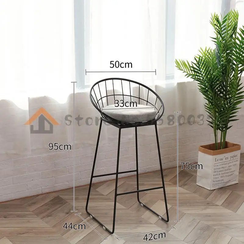 

Iron Bar Chair Modern Simple Household North Europe High Stool Fashion Creative Coffee Bar Chair Chair Chair Chair Chair