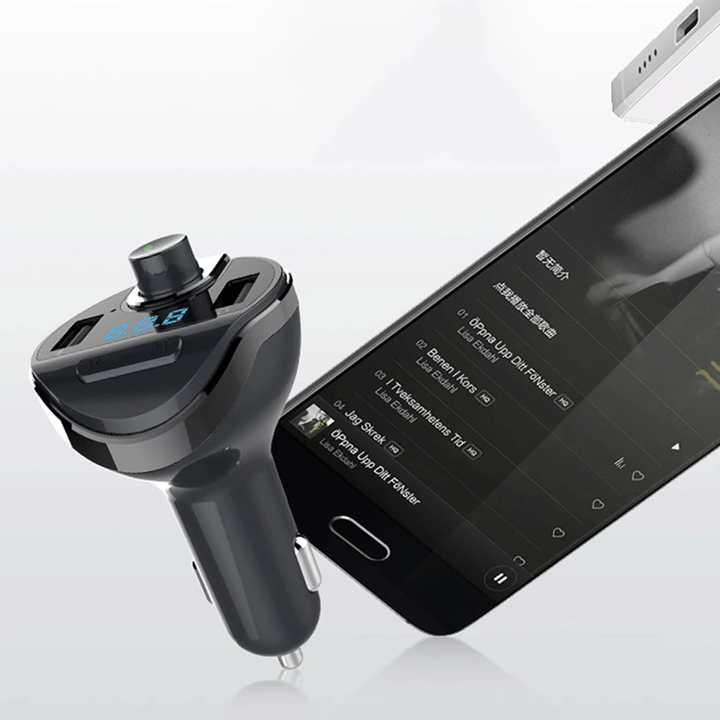 Автомобильный Bluetooth MP3 плеер T20 автомобильное зарядное устройство с двумя USB