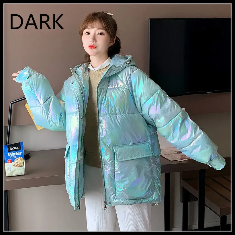 [DARK] зимняя куртка пуховик из хлопка для женщин 2020 цветная яркая поверхность