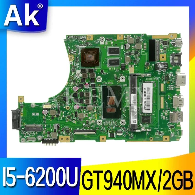 

Akemy X456UQ материнская плата для ноутбука ASUS X456U X456UQ X456UB X456UQK X456UV X450UJ материнская плата 4GB-RAM I5-6200I GT940M DDR4