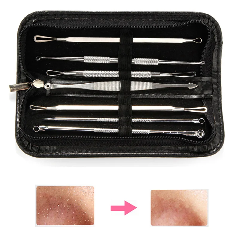

7PCS Blackhead Remover Beauty Tools Black Spots Needles Set Pore Cleaner Face Skin Care Tools Blackhead Extraction Acne Remover