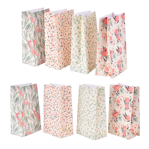 4 шт./компл. бумажные подарочные пакеты с цветами конфетная еда наклейкой лучшая