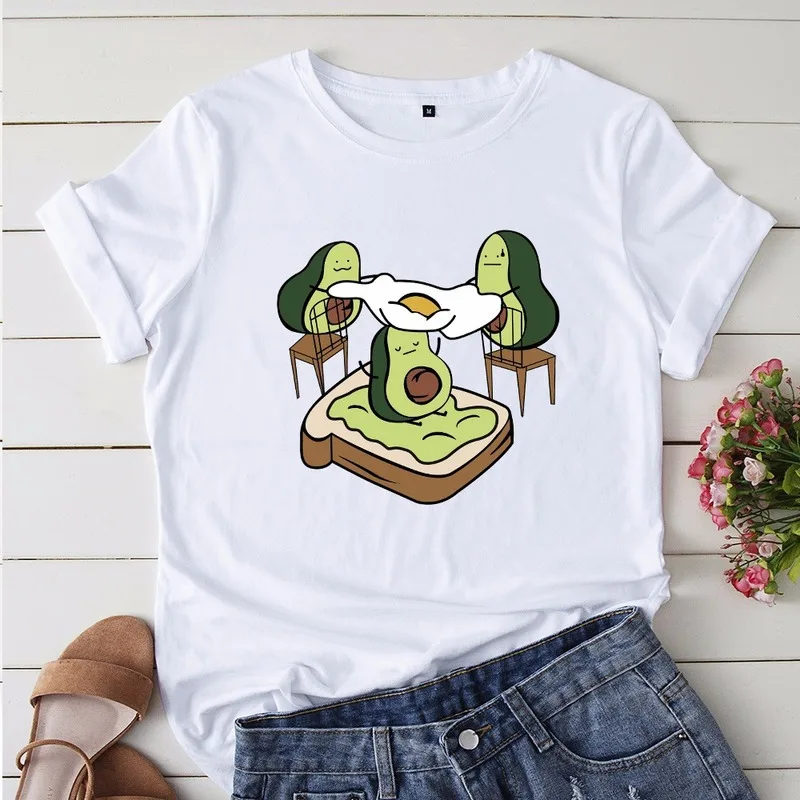 Футболка JCGO женская из хлопка повседневный топ с круглым вырезом и коротким