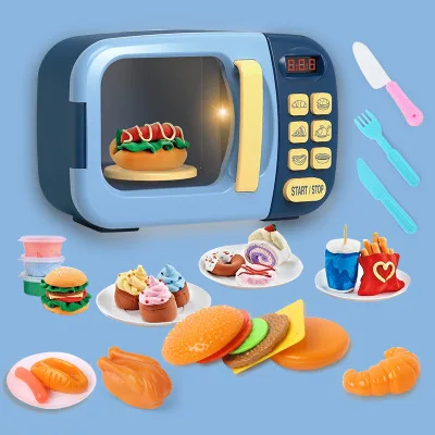 

Microwave Toy, Kitchen Pretend Play Toys, with Electronic Oven,Cooking Utensils, Cut Play Food, Learning Gift for Kids Toddlers
