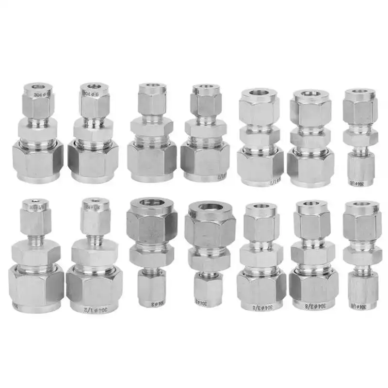 Компрессионный фитинг из нержавеющей стали прямое соединение с двойным кольцом