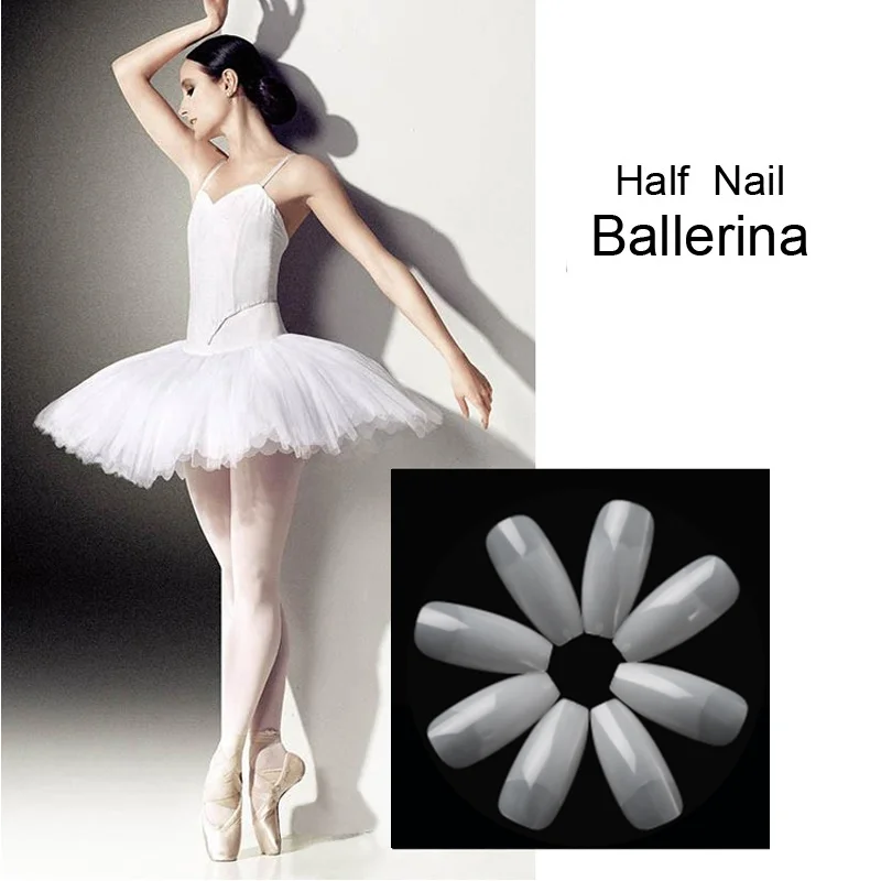 Профессиональные акриловые накладные ногти для балерины 500 шт. французского