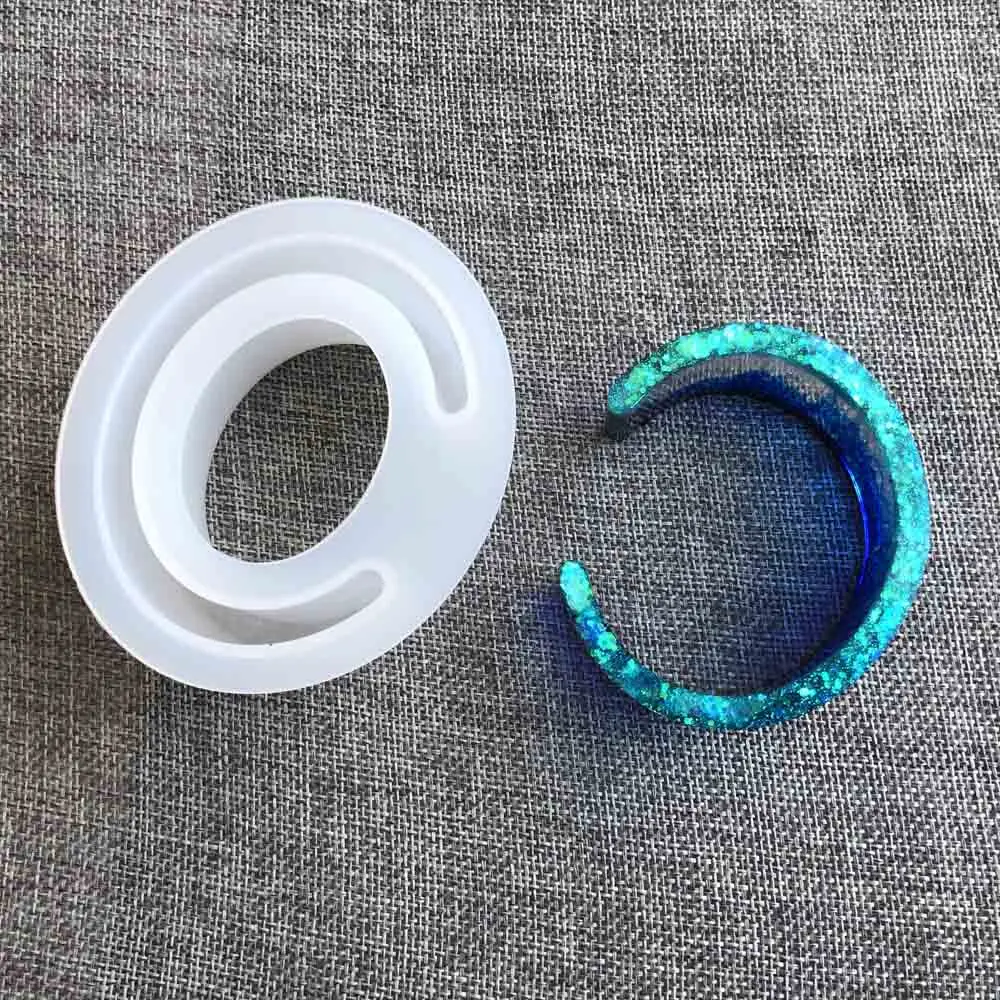 Цветок приглашение открытый манжета Круглый Стиль Браслет силиконовая форма для