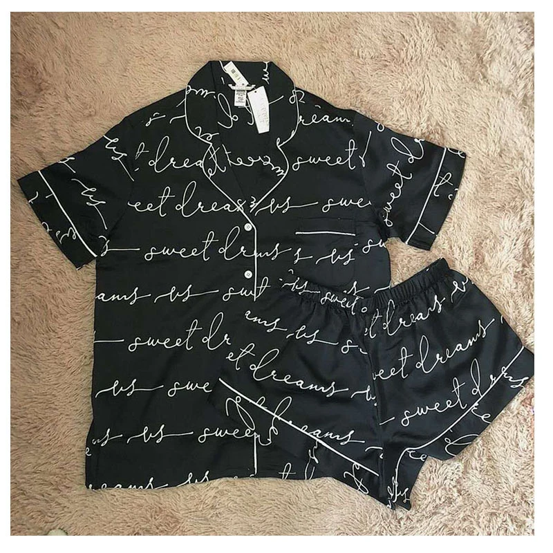 2020 Новая модная женская одежда летняя новая Пижама с короткими рукавами женский