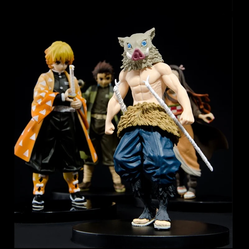 Аниме Фигурка демона убийцы Kimetsu No Yaiba Hashibira Inosuke Kamado Tanjirou Agatsuma Zenitsu Nezuko ПВХ