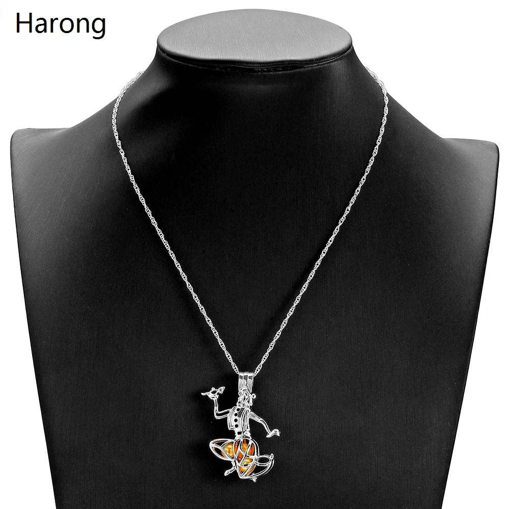 С рисунком &quotАладдин&quot Сказка анимации нержавеющая сталь жемчужное ожерелье