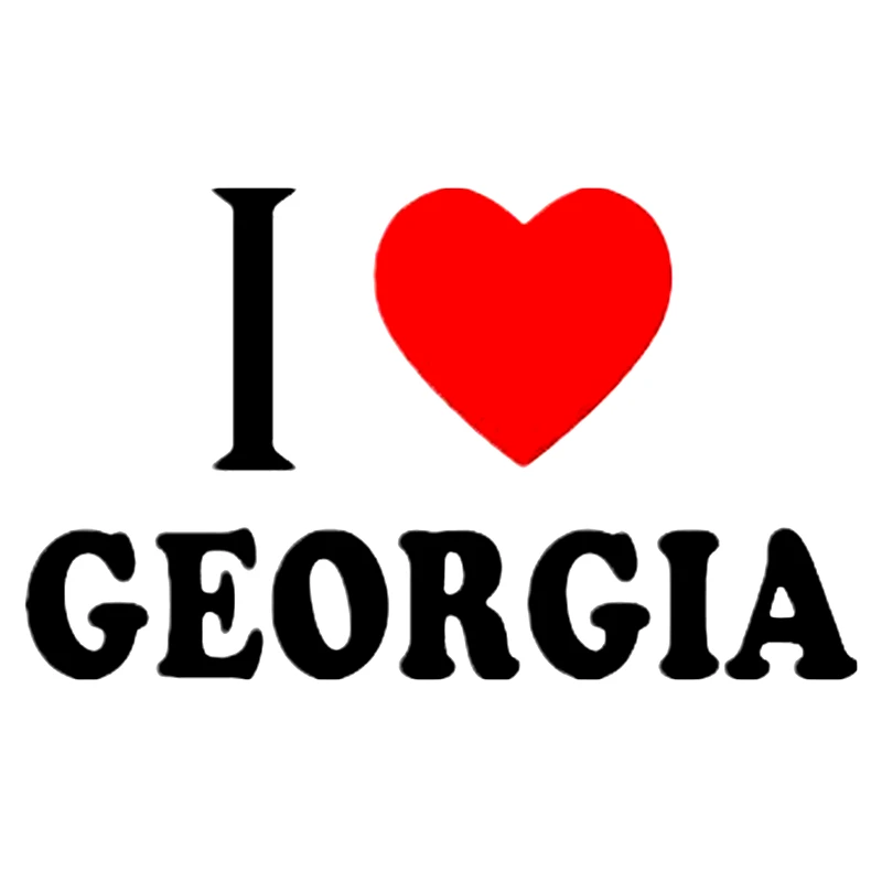 

Персонализированная Светоотражающая водостойкая забавная наклейка I Love GEORGIA, виниловая наклейка, автомобильные аксессуары, серебристый/че...
