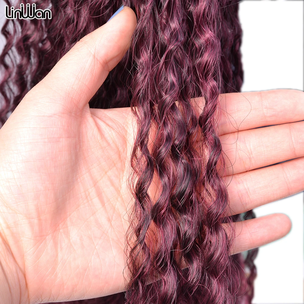 Synthetic Braids Hair Extensions Brazilian Marly Ombre Organic Crochet Afro Curls Soft Yaki Kinky Curly Hair For Women And Kids images - 6