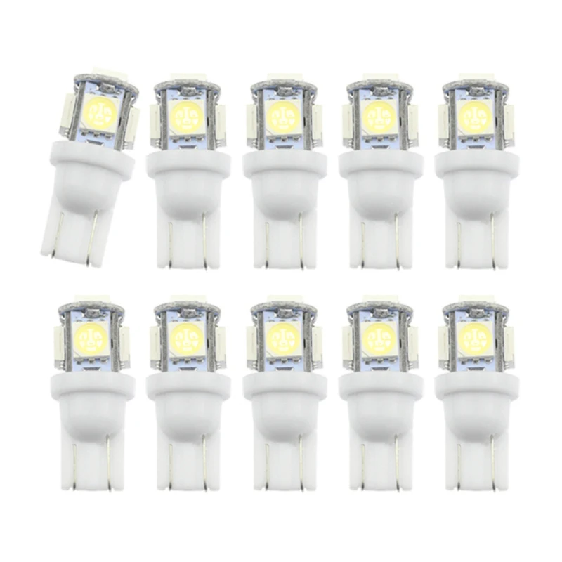 10 × Автомобильные светодиодные лампы T10 маленькие 5050 5SMD лампа для чтения