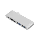 USB-концентратор 5 в 1 из алюминиевого сплава с портом Type-C и кардридером на 3,0 портов для MacBook Air Pro Huawei Xiaomi Samsung