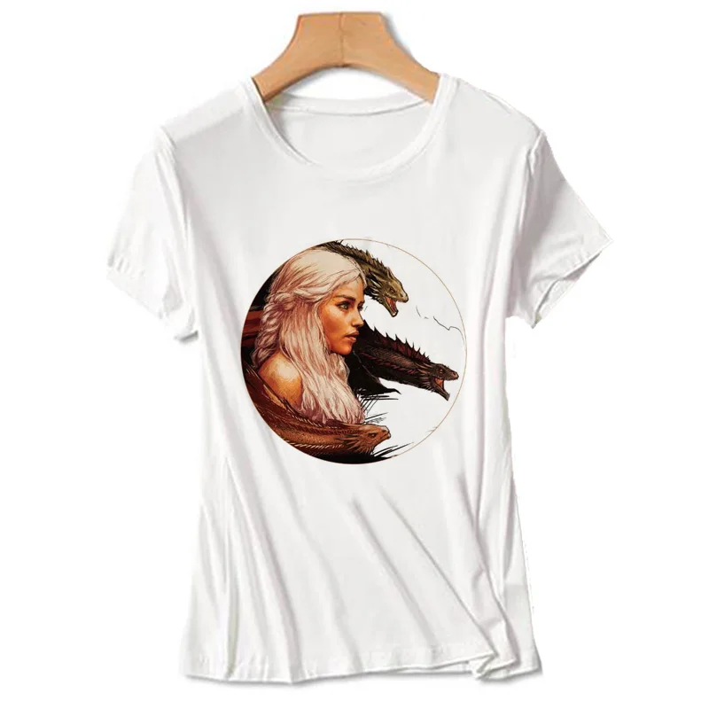 Женская футболка с героями игры престолов Daenerys Targaryen Khaleesi для матери драконов