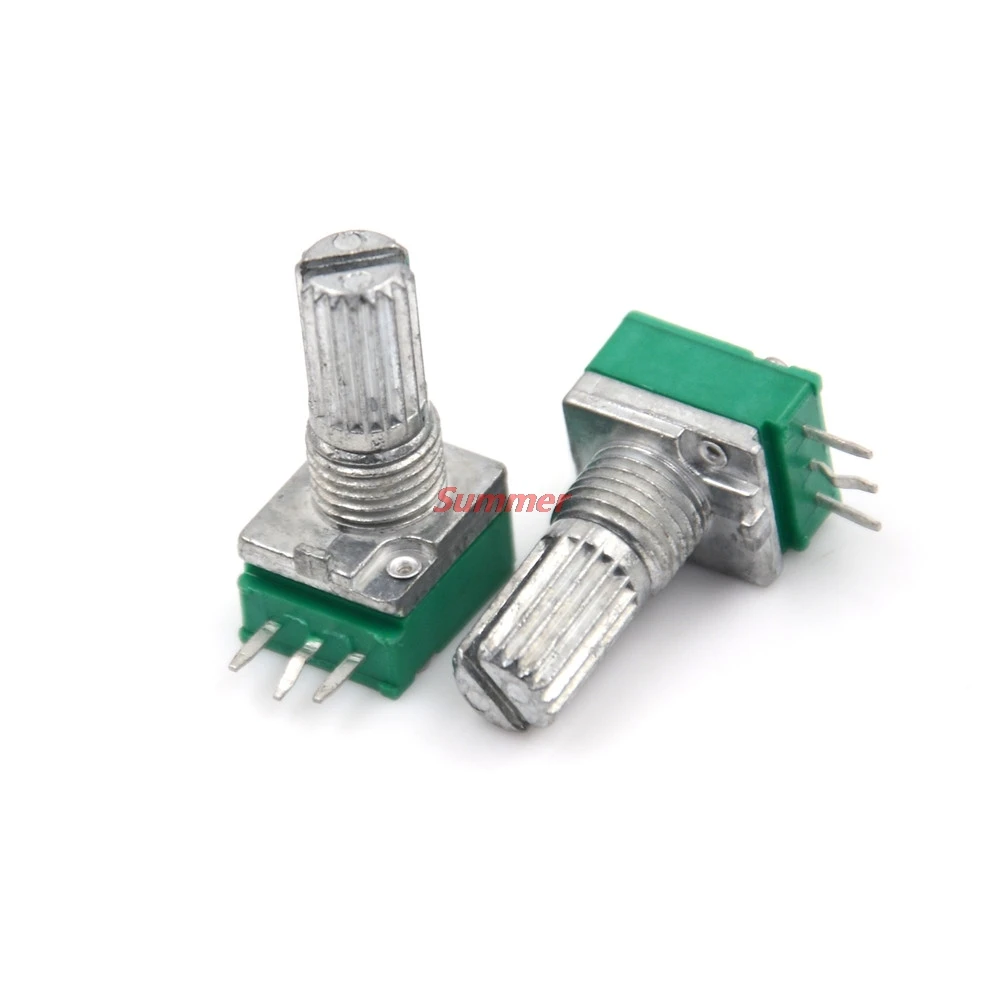 

New 3Pcs B10K 3Pin Single Linear Rotary Potentiometer 15mm Knurled Shaft Potentiometers 10K Ohm With Nuts And Washers
