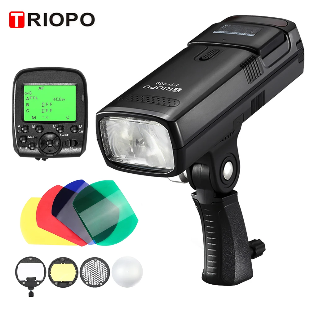 Беспроводная вспышка TRIOPO F1 200 2 4G TTL светильник для G1 Trigger 200Ws с батареей камеры Canon