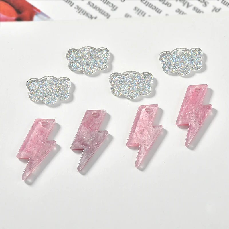 Милая японская розовая молния облако Doakri Вспышка порошок асимметричные серьги