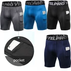 Мужские компрессионные быстросохнущие короткие леггинсы с карманами, трико для бега, спортивные шорты для тренажерного зала и фитнеса, леггинсы для мужчин