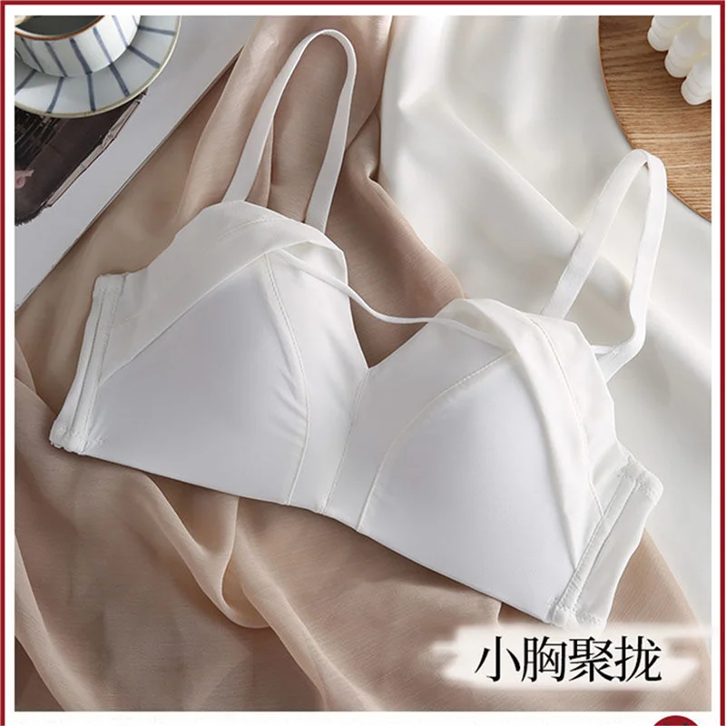 

Push Up Deep V Gather AB Cup Bras for Women Red Crop Top Sexy Brassiere Girl Lingerie Plus Size 2021 New Female Intimate Thin